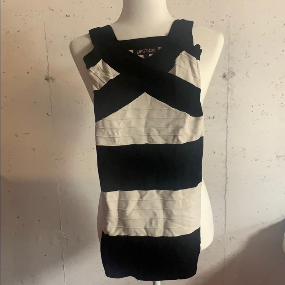 Black and white pencil dress